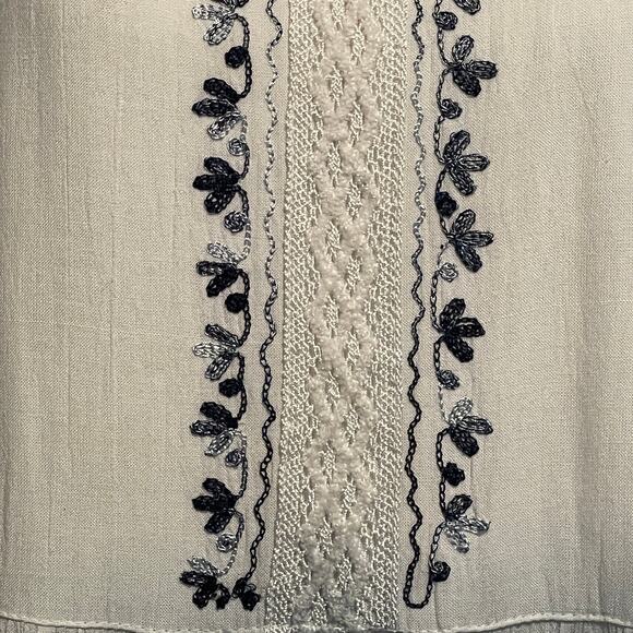 Raya Sun Ombre Beachy Dress Womens Medium White Gray Black Embroidered Tiered - Picture 3 of 6